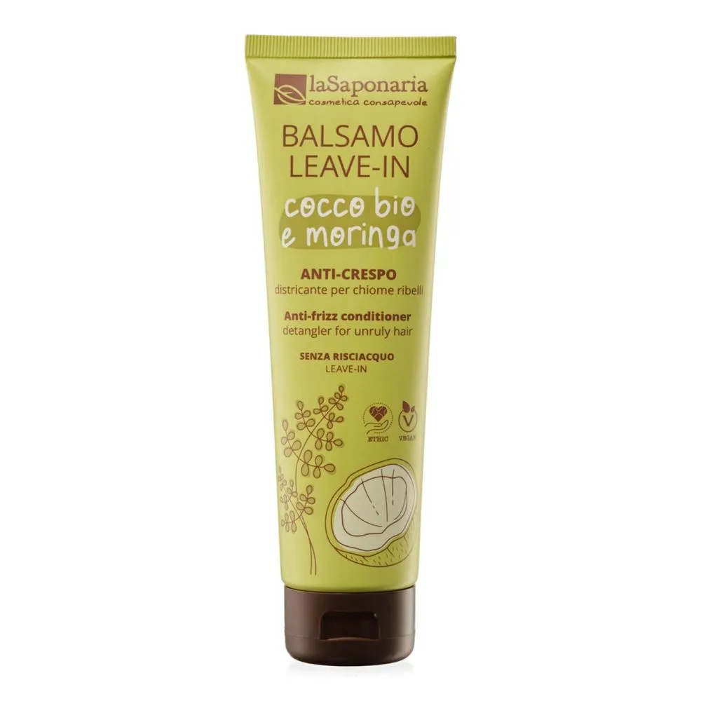 laSaponaria Balsamo anticrespo senza risciacquo con cocco e moringa 150 ml