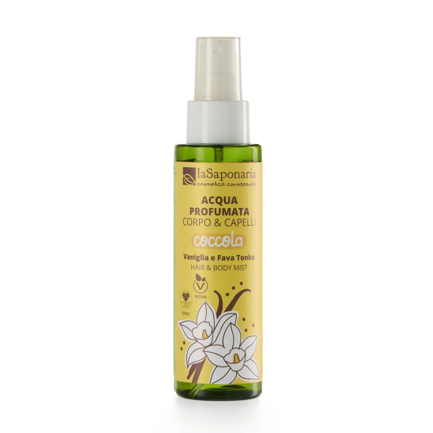 laSaponaria Body & Hair Mist Brume corpo Pamper - vaniglia & tonka (100 ml) - per il corpo e i capelli