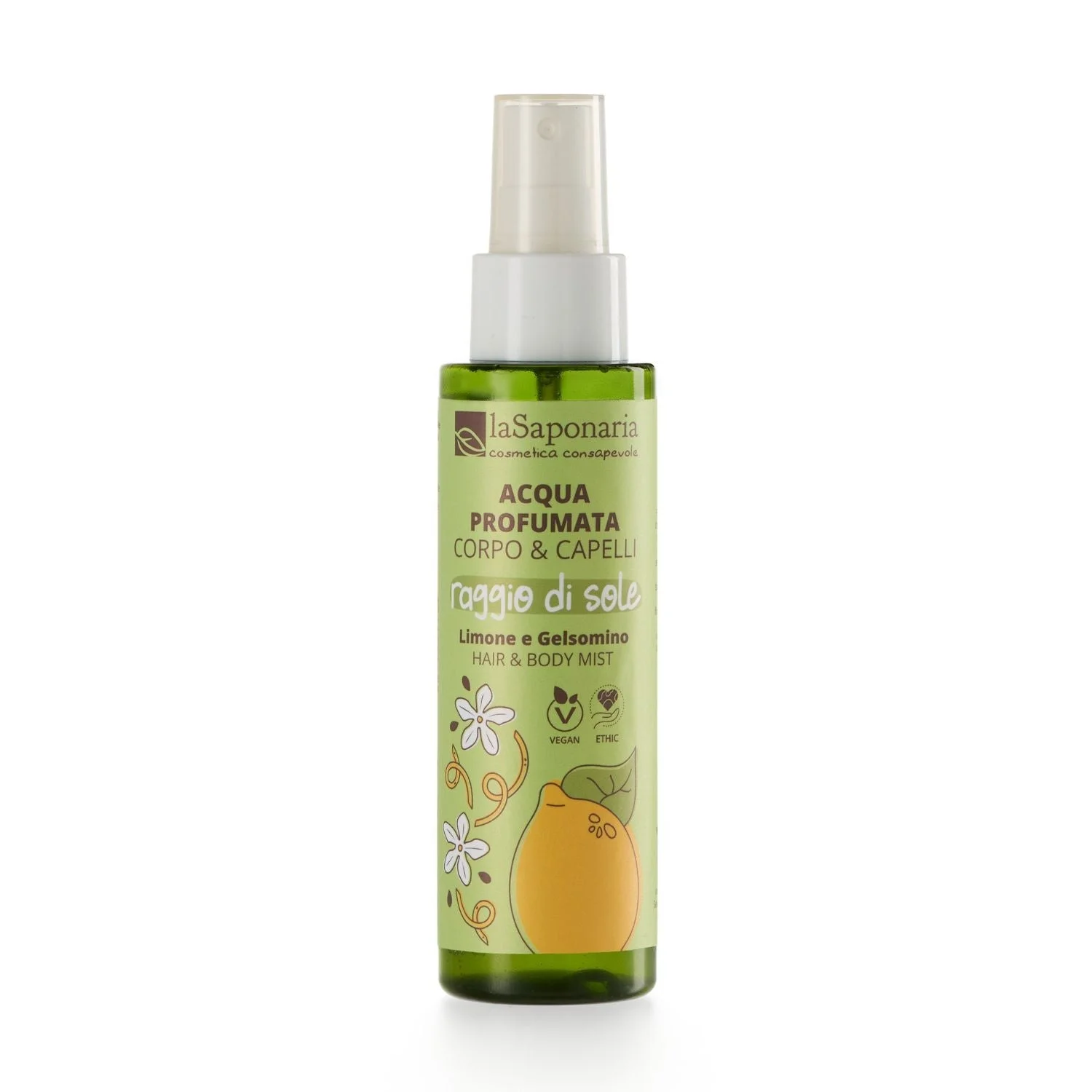 laSaponaria Nebbia Corpo & Capelli - Nebbia per il corpo SunBeam - limone & gelsomino (100 ml) - per il corpo e i capelli