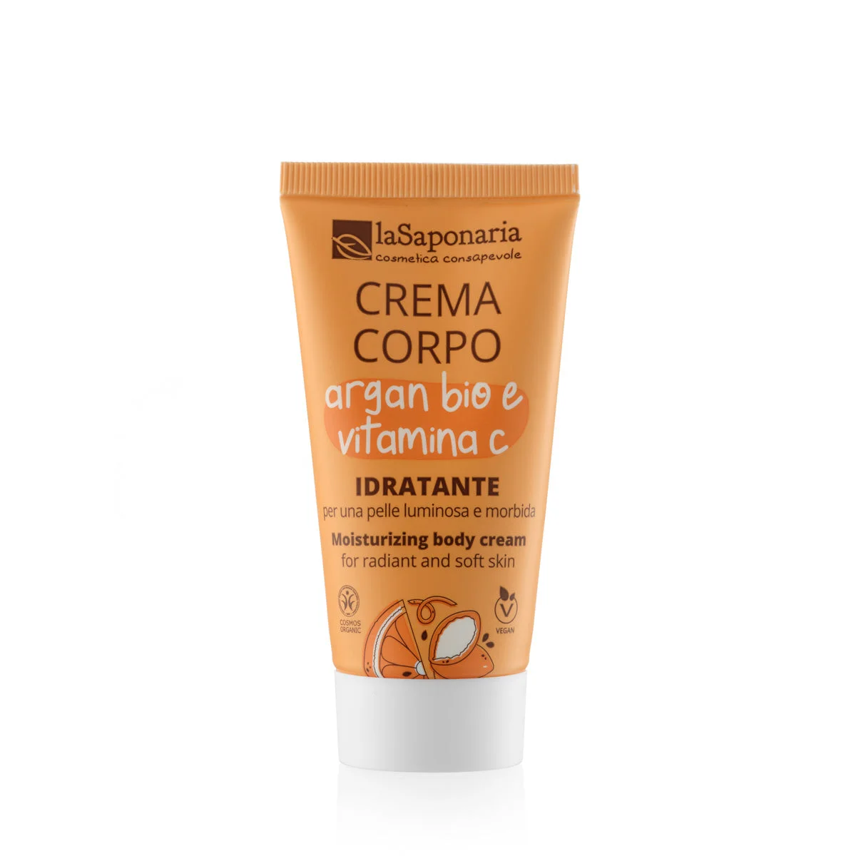 laSaponaria Crema corpo idratante con olio di argan BIO e vitamina C 30 ml - per una pelle luminosa e vellutata