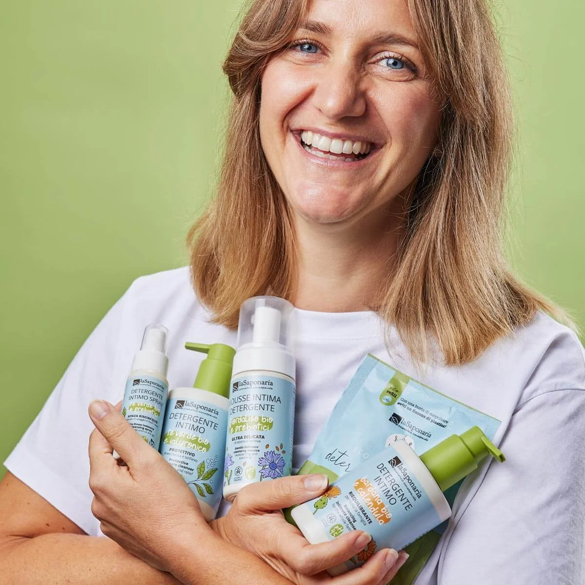 laSaponaria Gel detergente intimo protettivo con tè verde BIO (250 ml) - adatto dopo il parto e durante le mestruazioni