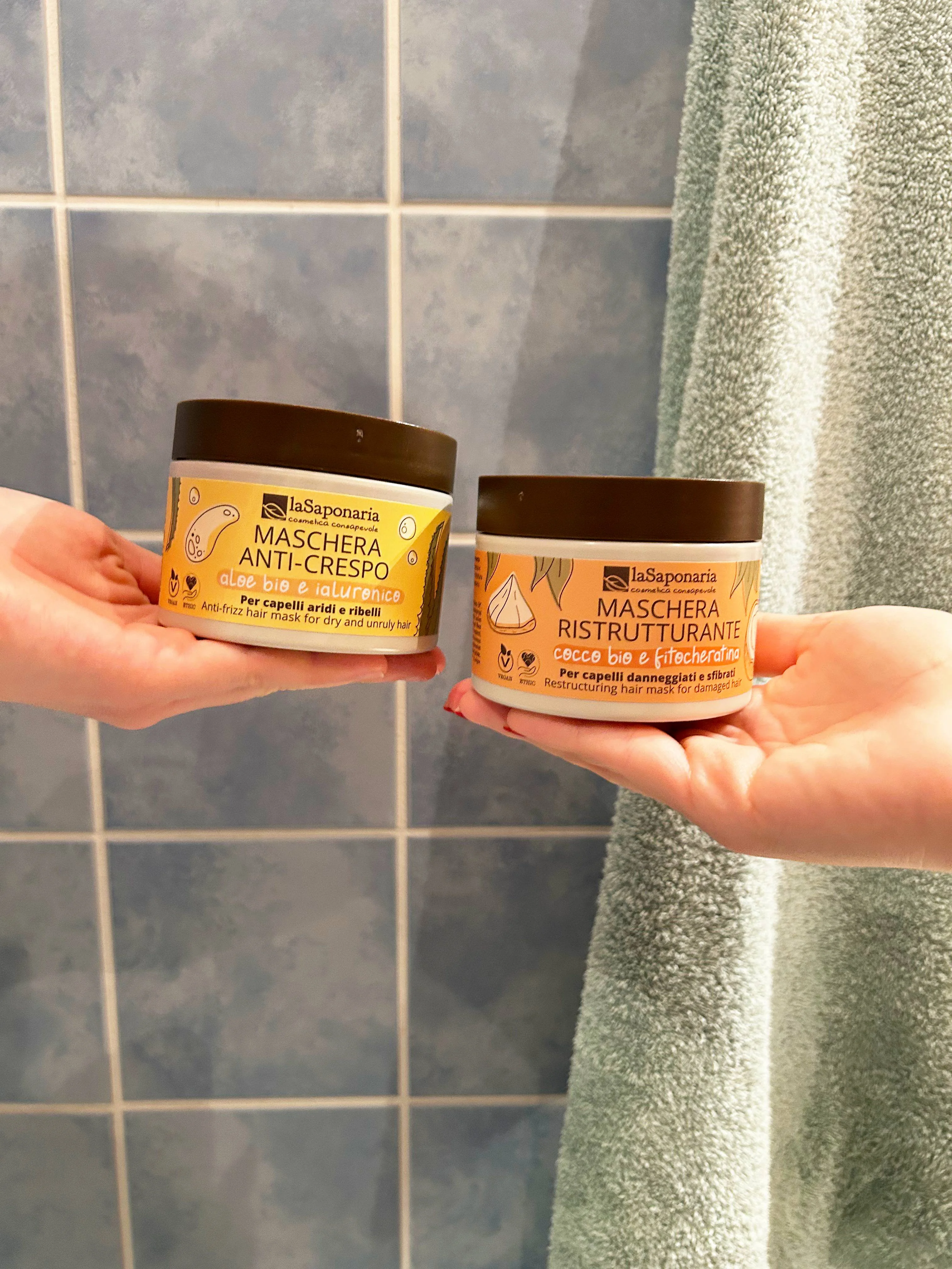 laSaponaria Maschera anticrespo per capelli con aloe vera e acido ialuronico (200 ml) - un aiuto per la chioma secca e disidratata
