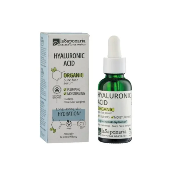 laSaponaria Siero viso - Acido ialuronico BIO (30 ml) - idrata e rassoda la pelle