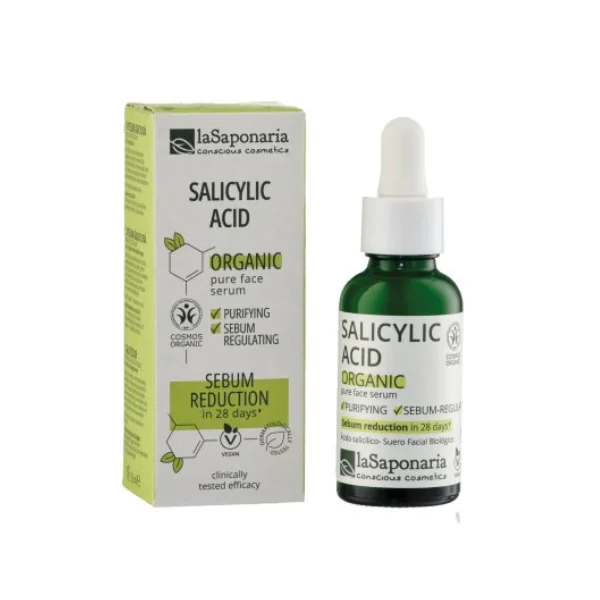 laSaponaria Siero viso - Acido salicilico BIO (30 ml) - per pelli a tendenza acneica