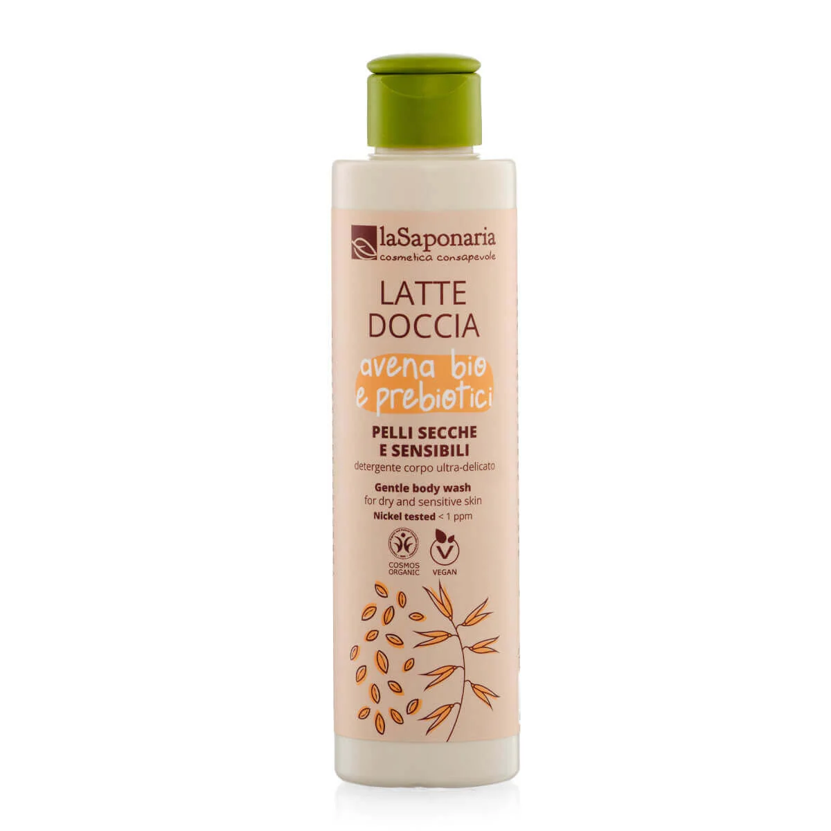 laSaponaria Latte doccia con avena BIO e prebiotici per pelli sensibili (200 ml) - con calendula e camomilla