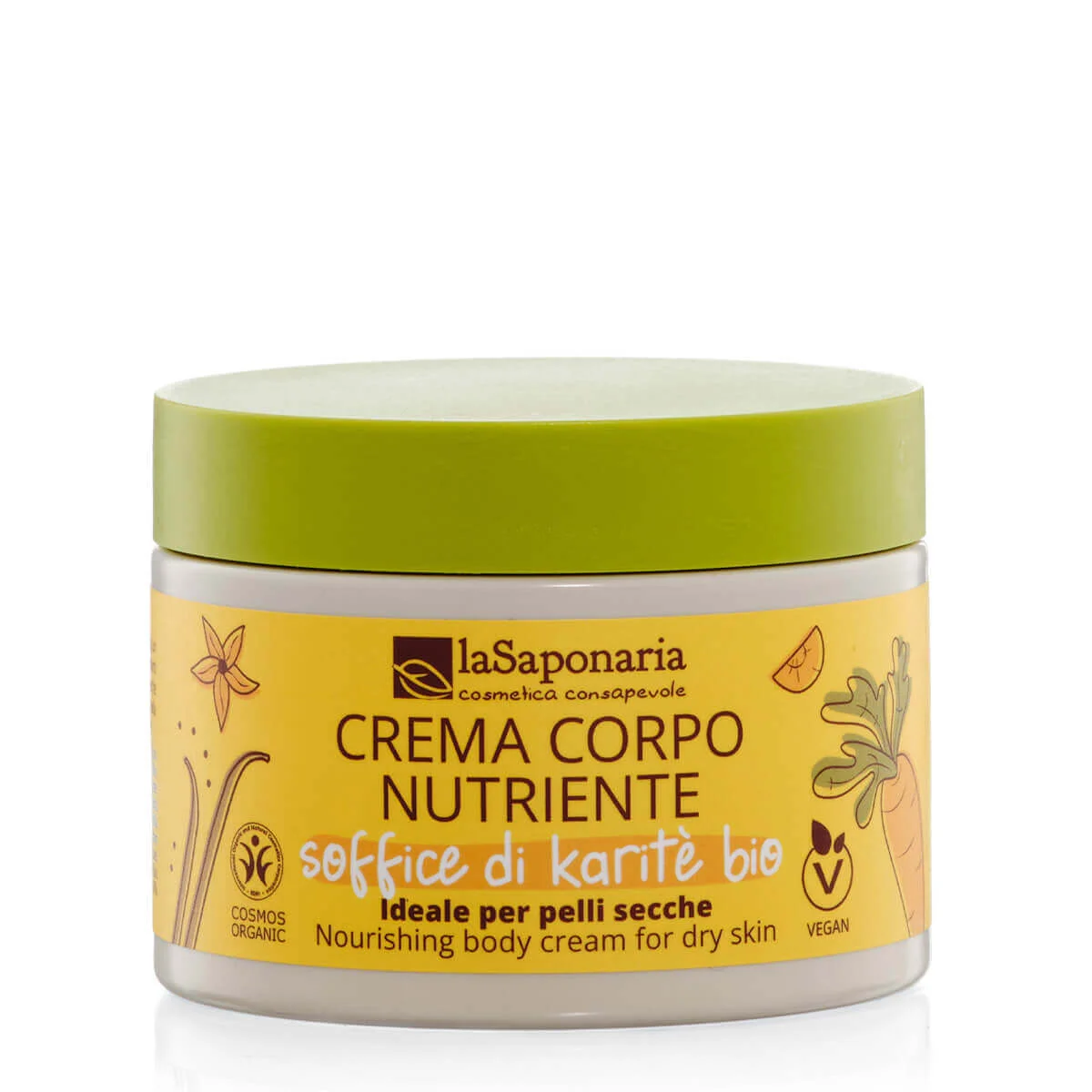 laSaponaria Crema corpo nutriente con burro di karité bio (200 ml) - ideale per pelli secche
