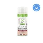 SO’BiO étic Ricarica per deodorante roll-on idratante 24 h al latte d'asina biologico (150 ml) - una ricarica sostituisce tre roll-on