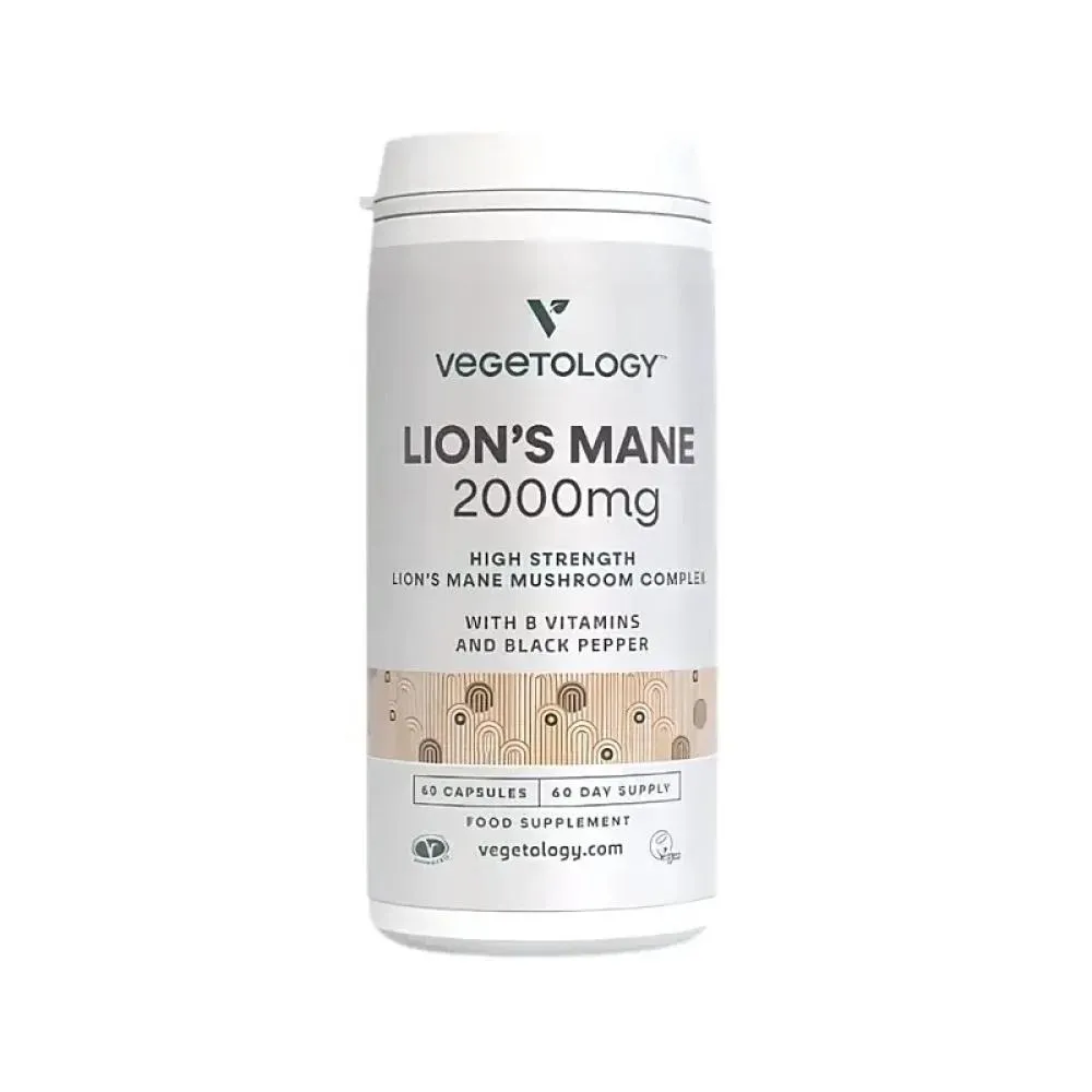 Vegetology Vegan Lion's Mane 2000 mg B-Complex, 60 capsule