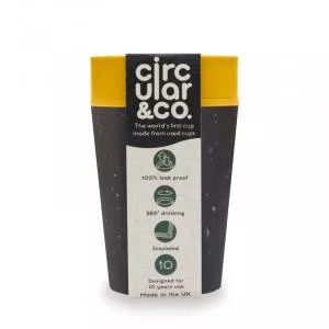 Circular Cup (227 ml) - nero/giallo senape - da bicchieri di carta usa e getta