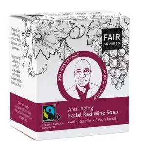 Fair Squared Sapone detergente solido al vino nero BIO (2 bustine da 80 g) - con effetto anti-età