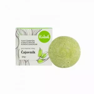 Kvitok Shampoo rigido con balsamo per capelli grassi Tea Tree XXL (50 g) - con cheratina vegetale