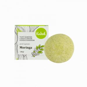 Shampoo solido con balsamo antiforfora Moringa XXL (50 g) - capelli lucidi e senza forfora