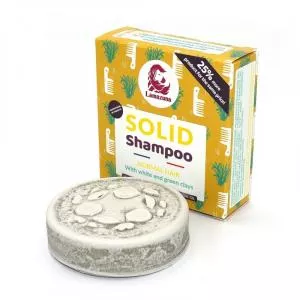 Lamazuna Shampoo rigido per capelli normali - argilla bianca e verde (70 g)