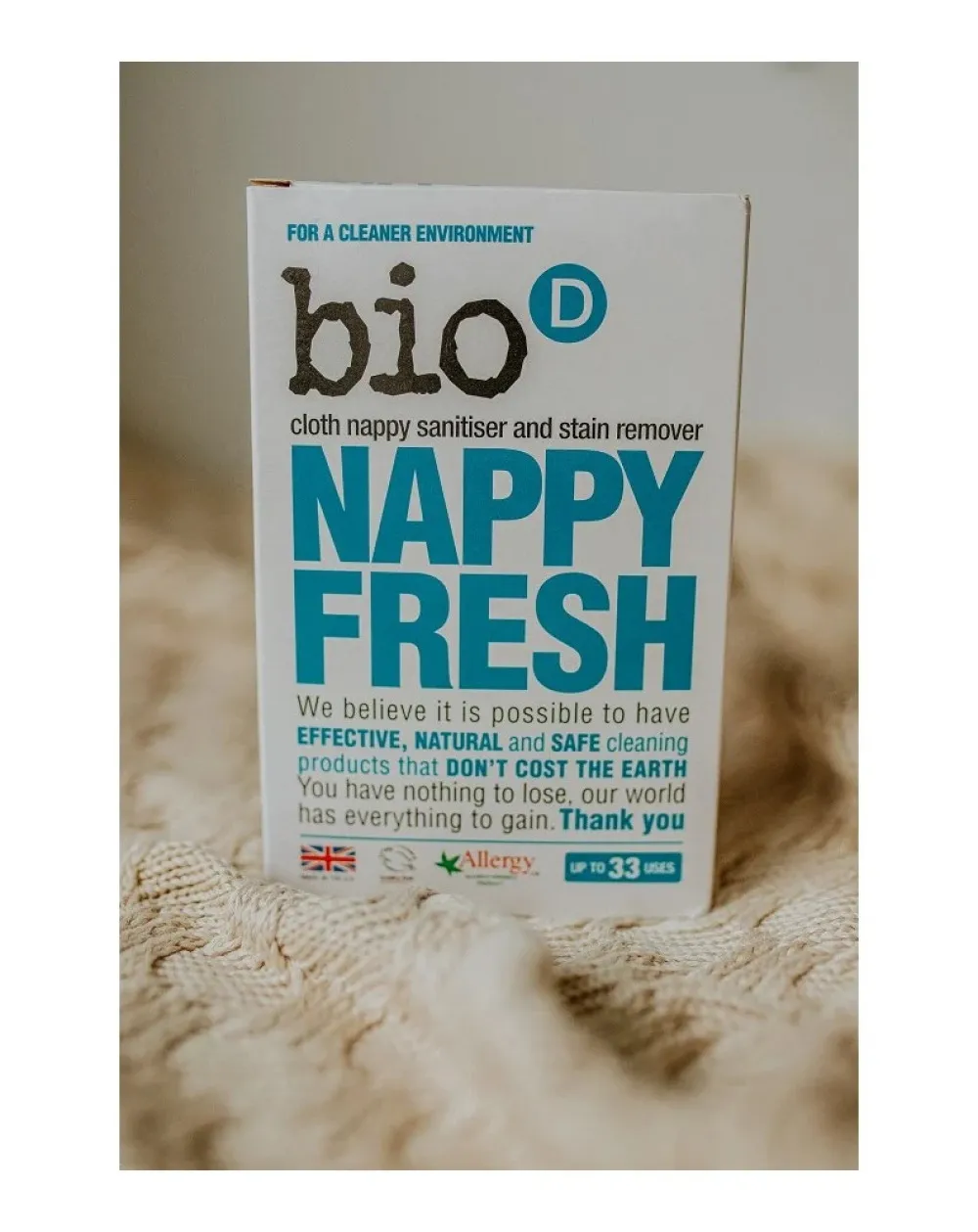Bio-D Smacchiatore e rimuovi odori per pannolini per bambini (500 g)