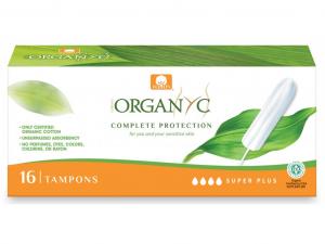 Tamponi Super Plus (16 pezzi) - 100% cotone organico, 4 gocce