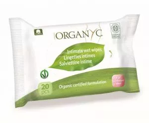 Organyc Salviette umide BIO per l'igiene intima (20 pezzi) - 100% cotone biologico