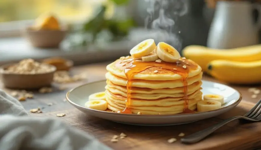 Pancake alla banana sono una colazione sana e semplice