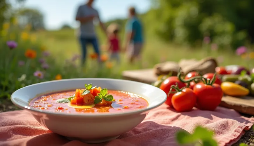 Il gazpacho porta il sapore dell'estate sulla tua tavola ad ogni boccone.